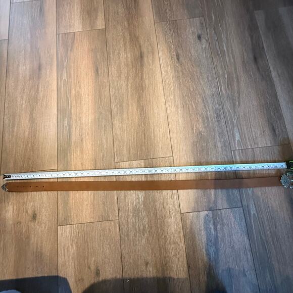 Women’s Belt Embossed Metal Western Silver Tone Tip XL - Picture 4 of 5